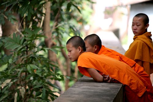 Laos wycieczki objazdowe młodzi mnisi buddyjscy